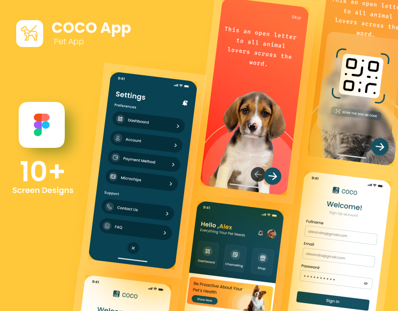 COCO Pet App UI Concept
